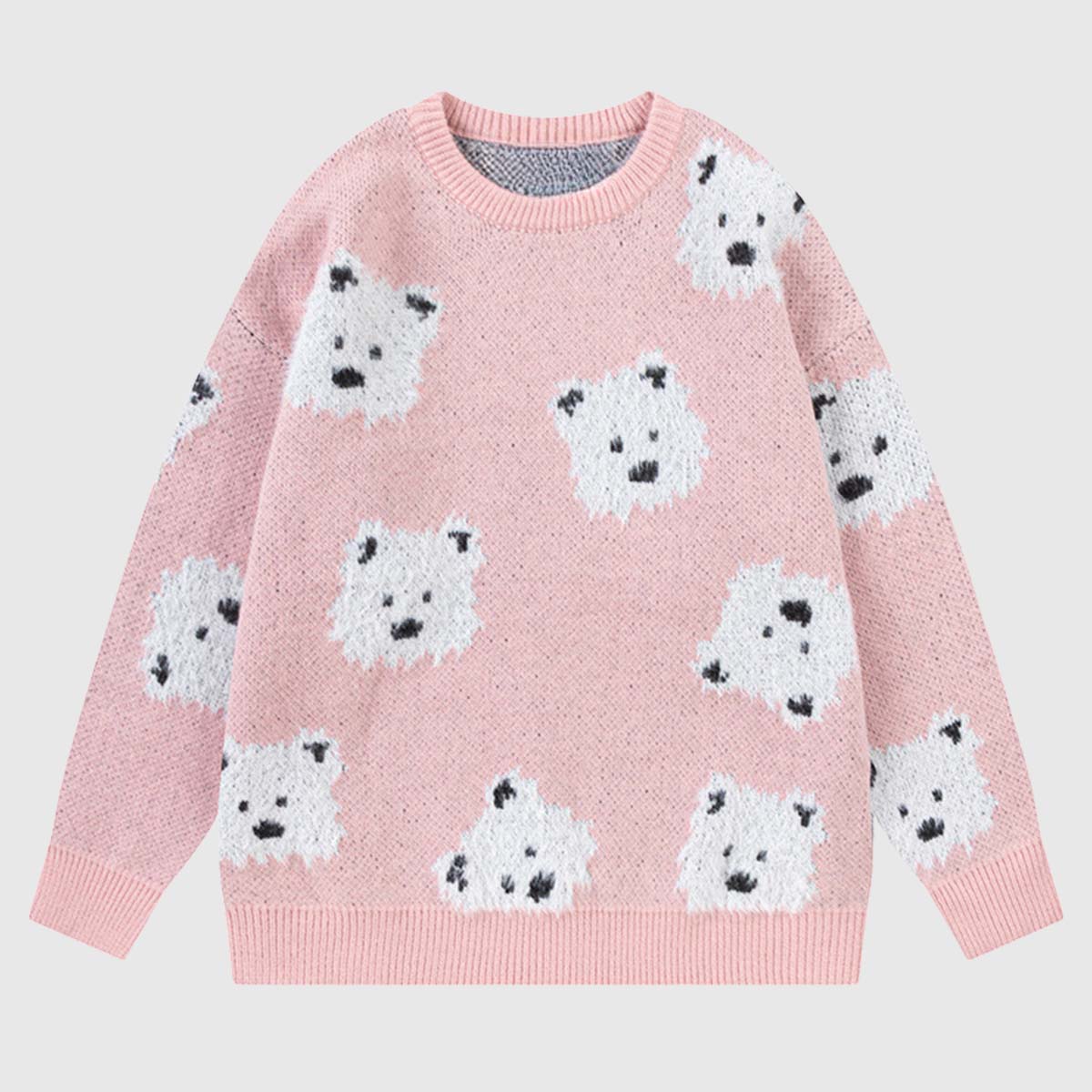 Dog Pattern Knit Sweater