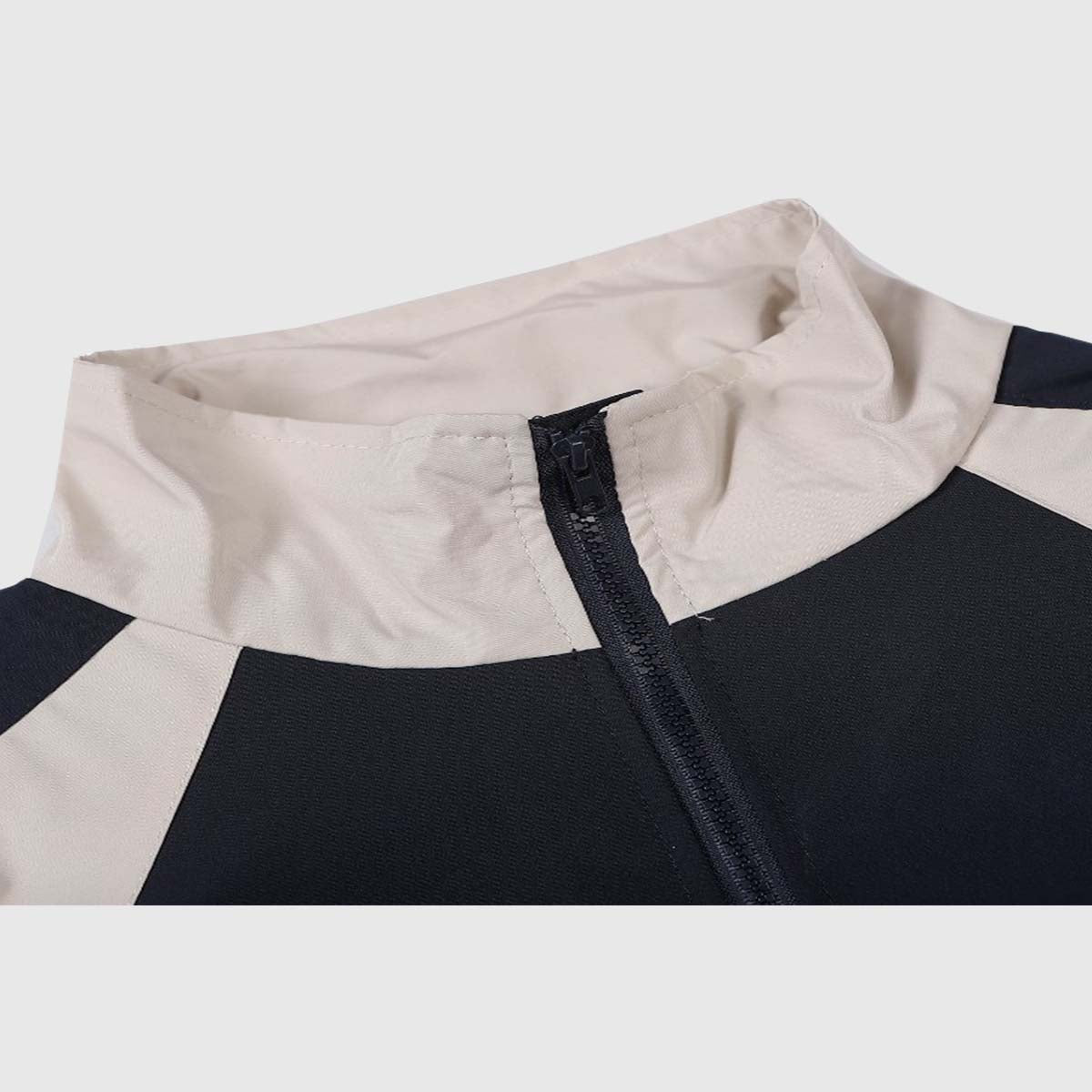 Retro Colorblock Stand Collar Windbreaker