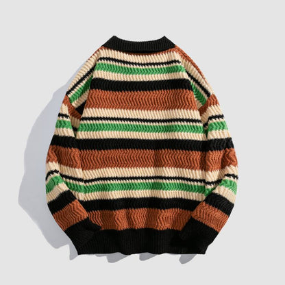 Detachable Drawing Striped Sweater