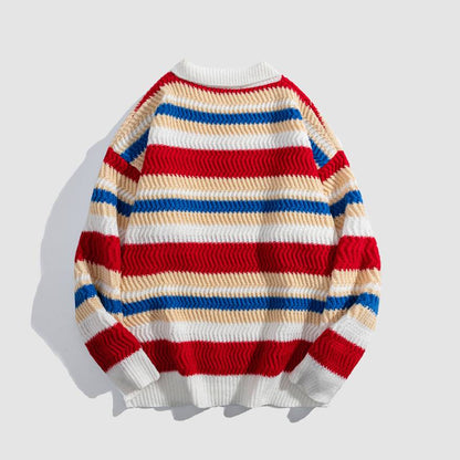 Detachable Drawing Striped Sweater