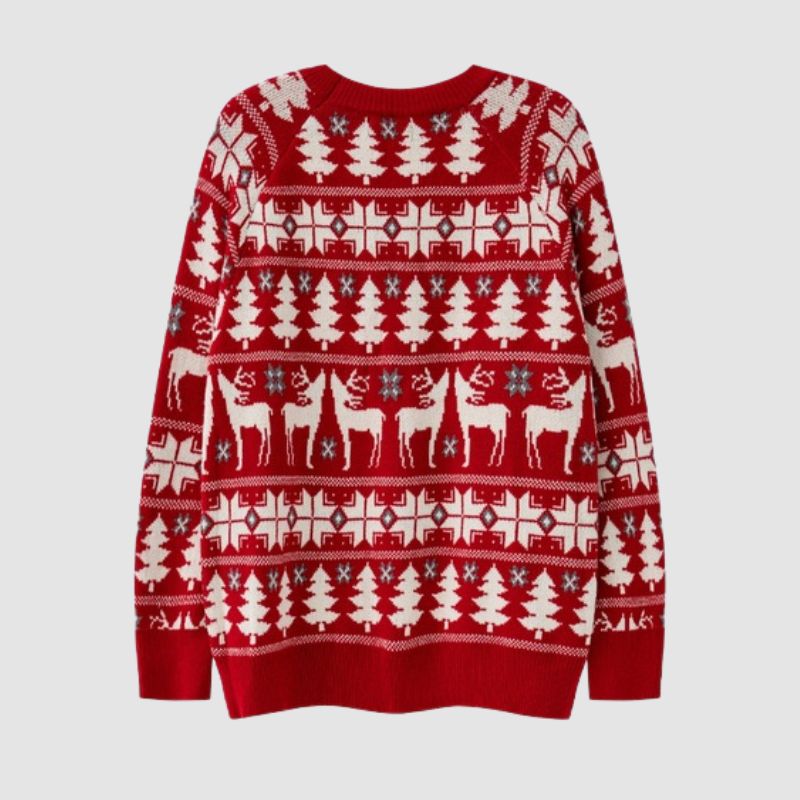 Christmas Elk Jacquard Pullover