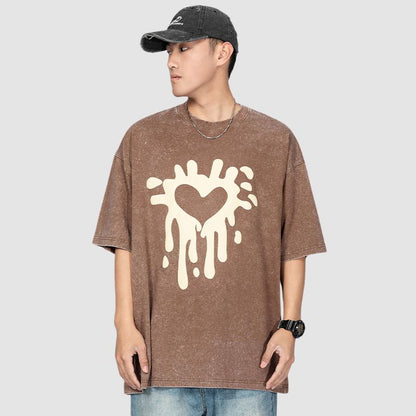 Distressed Heart Print Tee