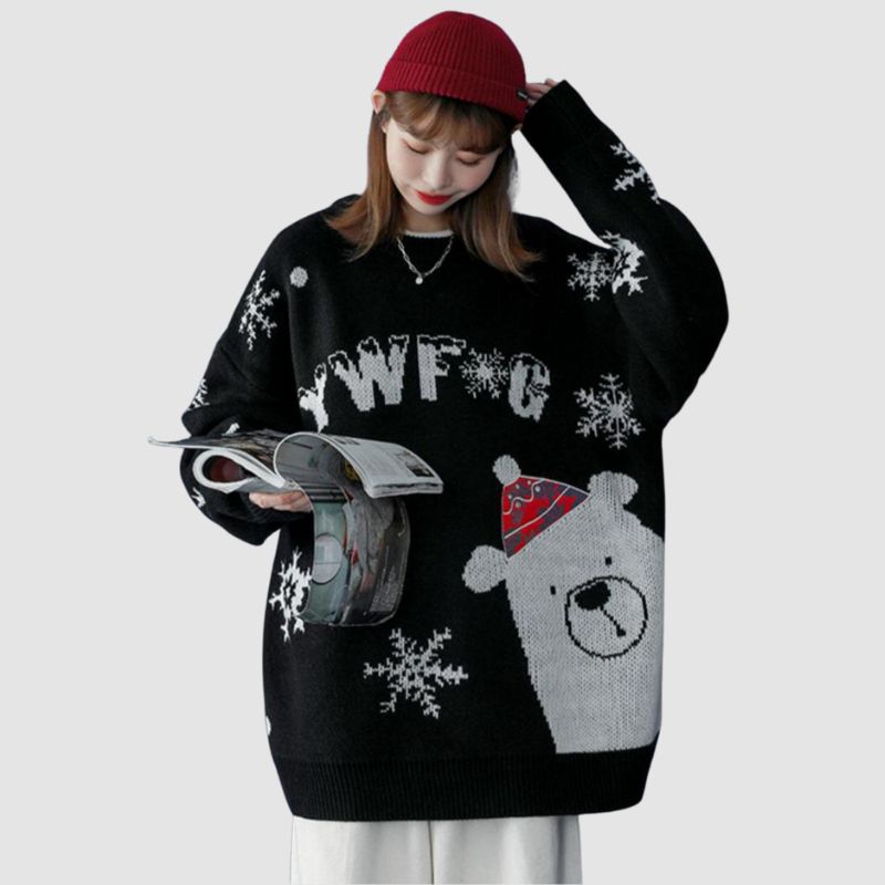 Christmas Bear Jacquard Pullover