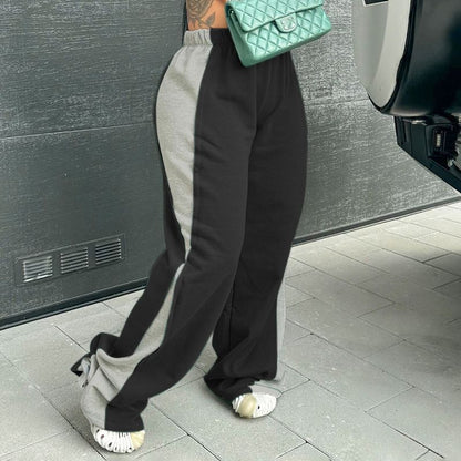 Contrast Color Design Loose Casual pants