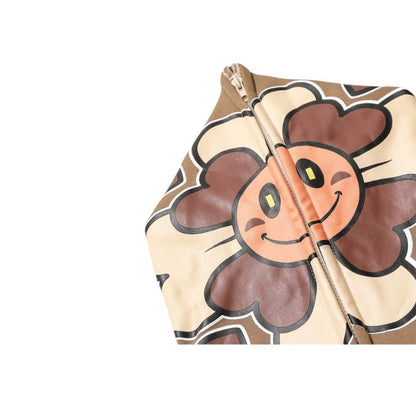 Cartoon Pattern Printed Fleece-lined Hoodies