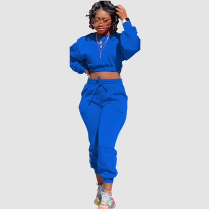 Crew Neck Sweatshirt & Drawstring Pant Set