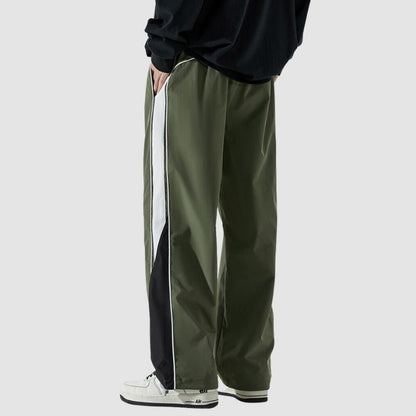 Wide Leg Color Contrast Parachute Pants