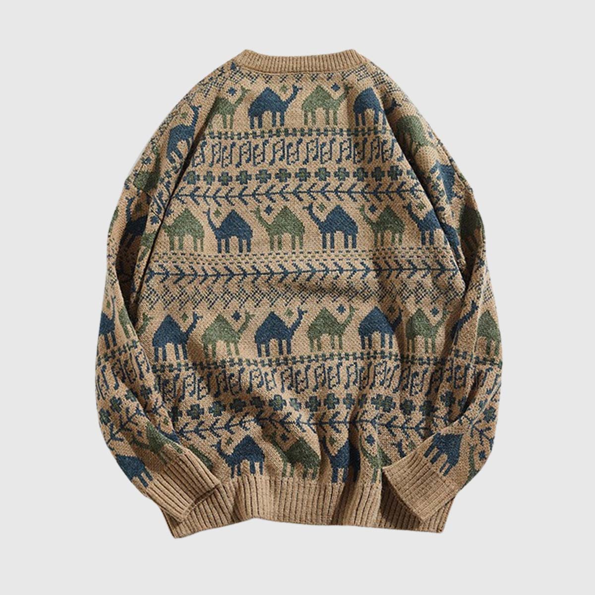 Tribal Pattern Knit Sweater