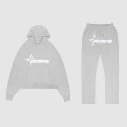 Streetwise Hip-Hop Letter Print Hoodie Set