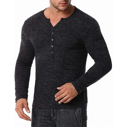 Men Casual Soft Cotton Waffle Knit Soft Sweater