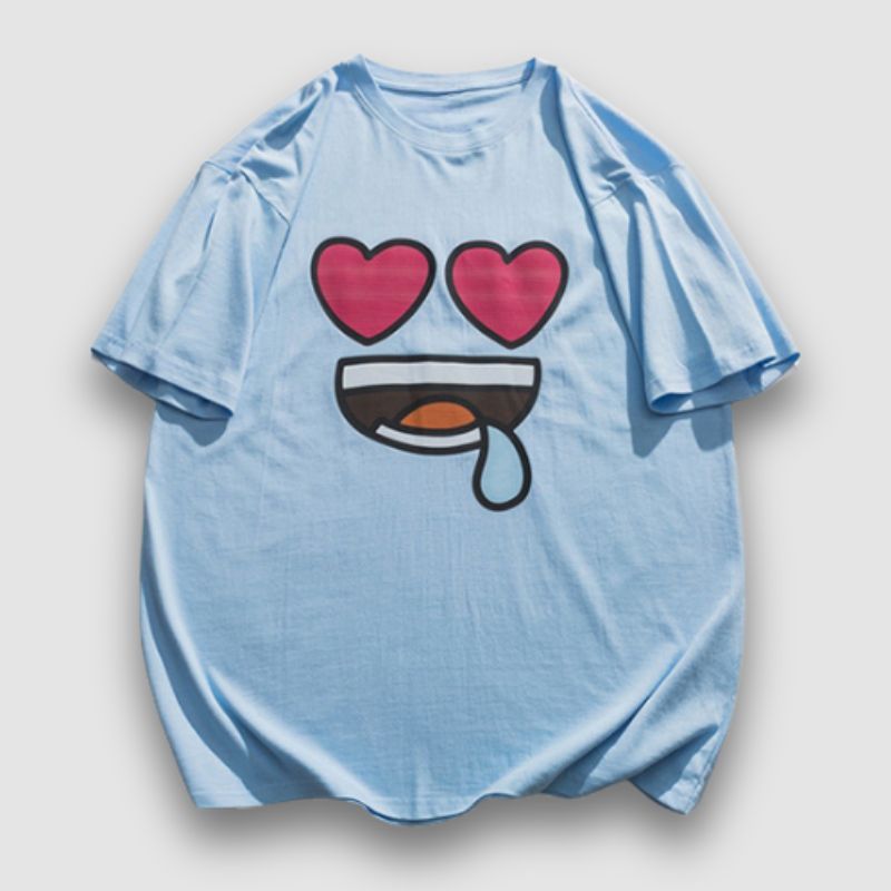 Cartoon Emoticon Printed Tee