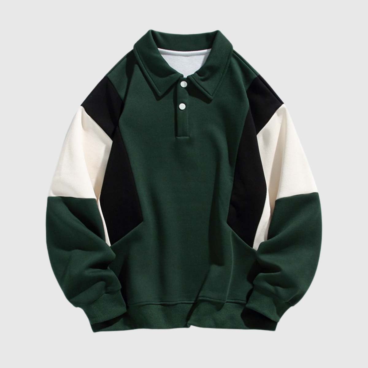 Colorblock Polo Sweatshirt