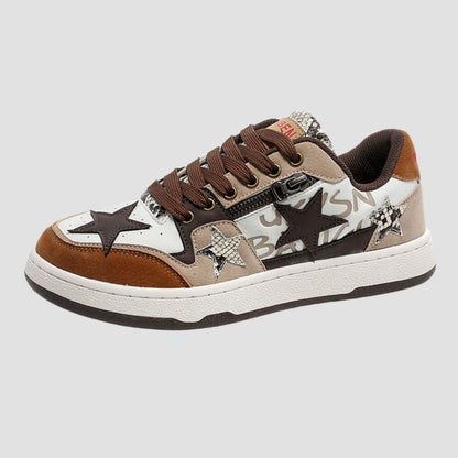 Vintage Star Design Sneakers