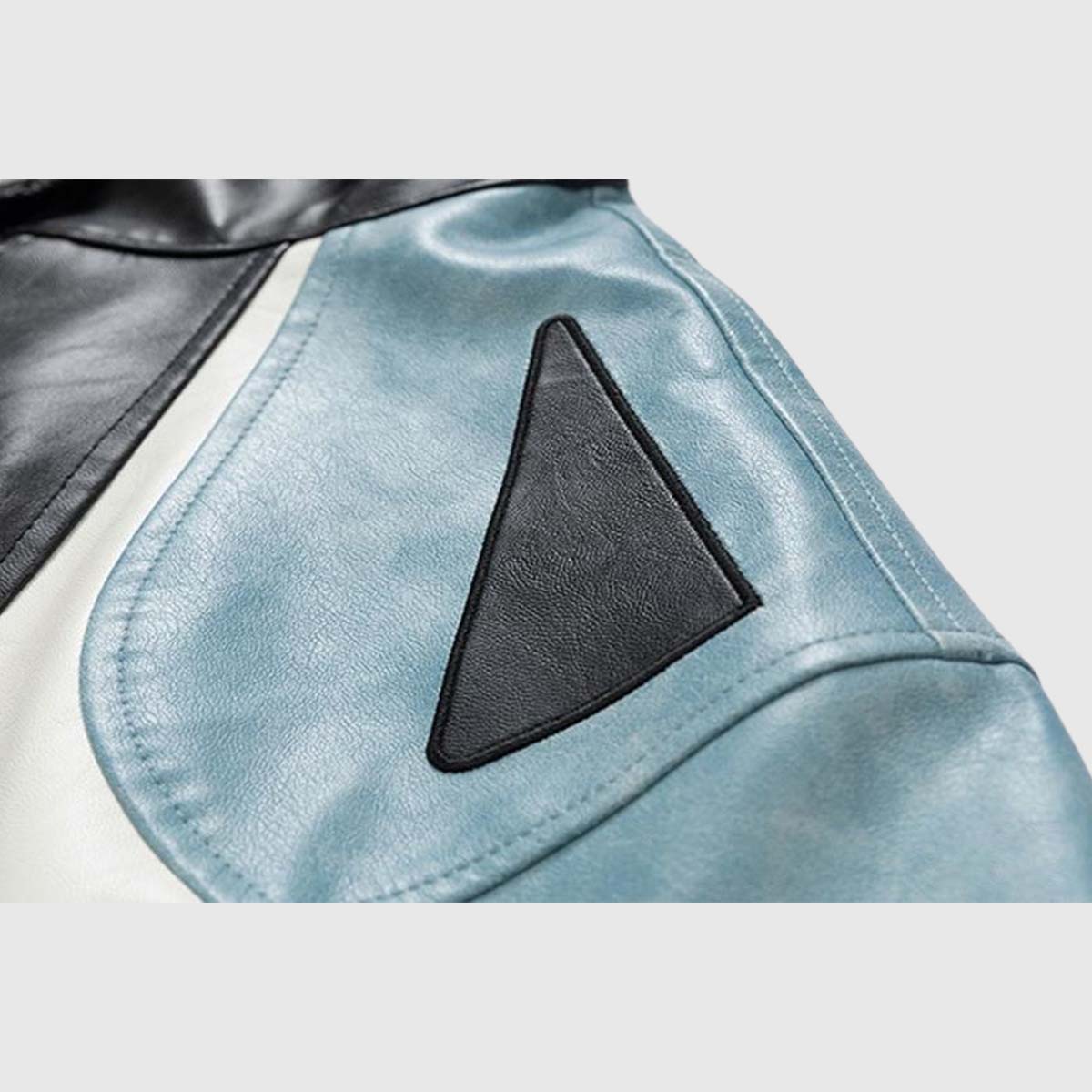 Retro Colorblock PU Moto Jacket