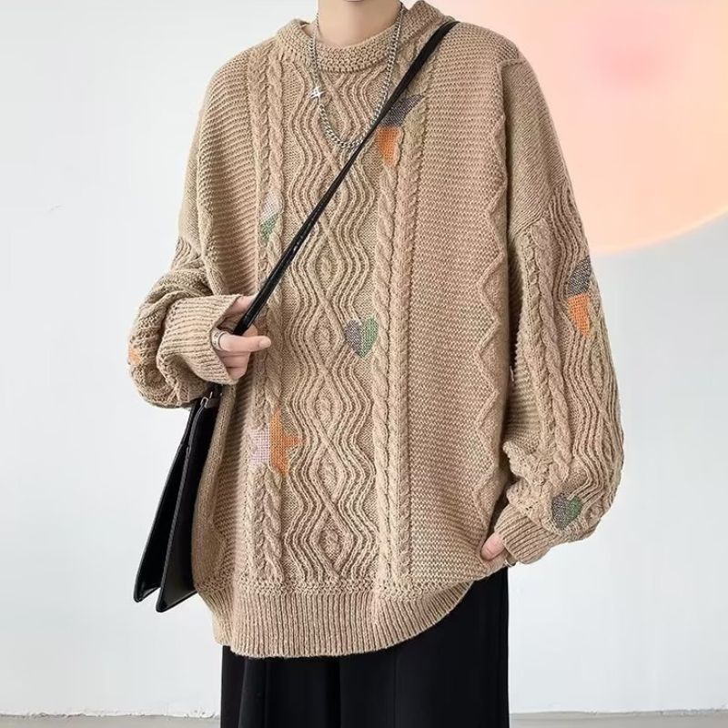 Twist Embroidered Knit Pullover