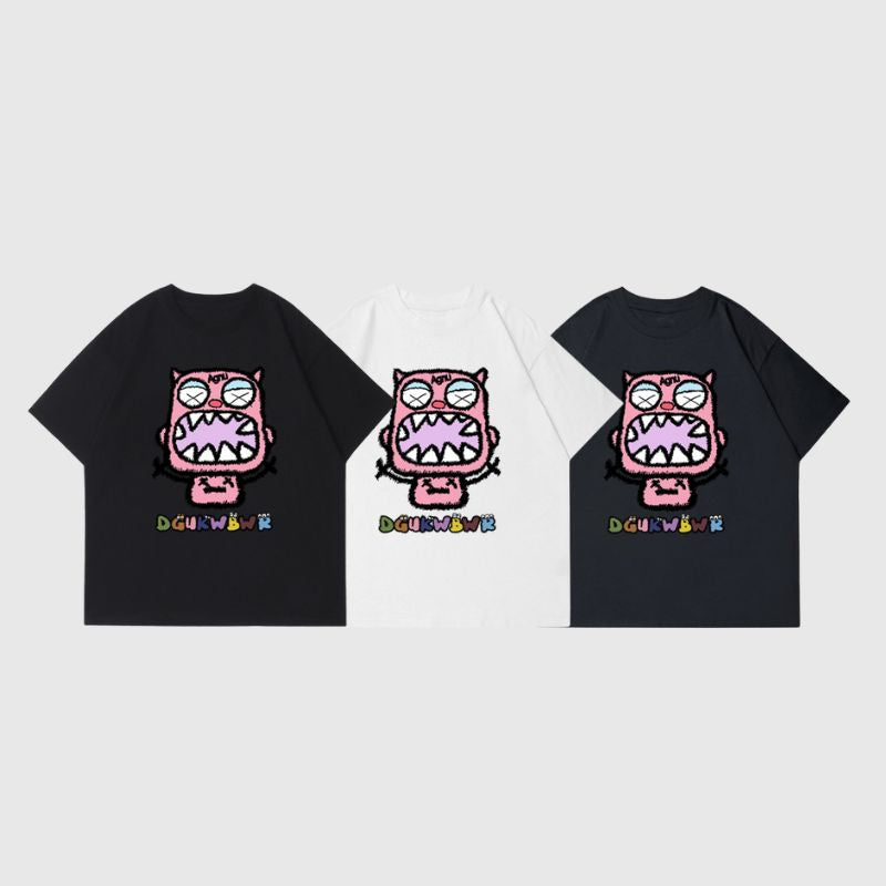 Cute Monster Pattern Printed Tee