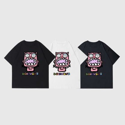 Cute Monster Pattern Printed Tee