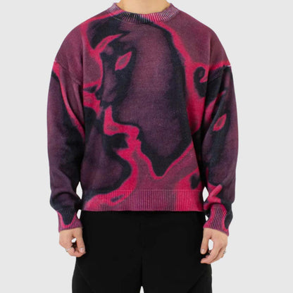 Y2K Print Knit Sweater