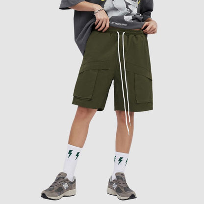 Pocket Patch Drawstring Cargo Shorts