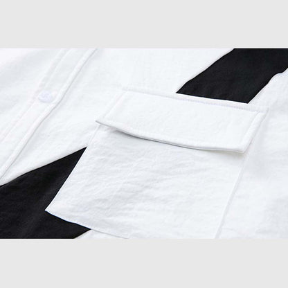 Abstract Contrast Panel Shirt