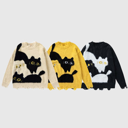 Cute Cat Pattern Sweater