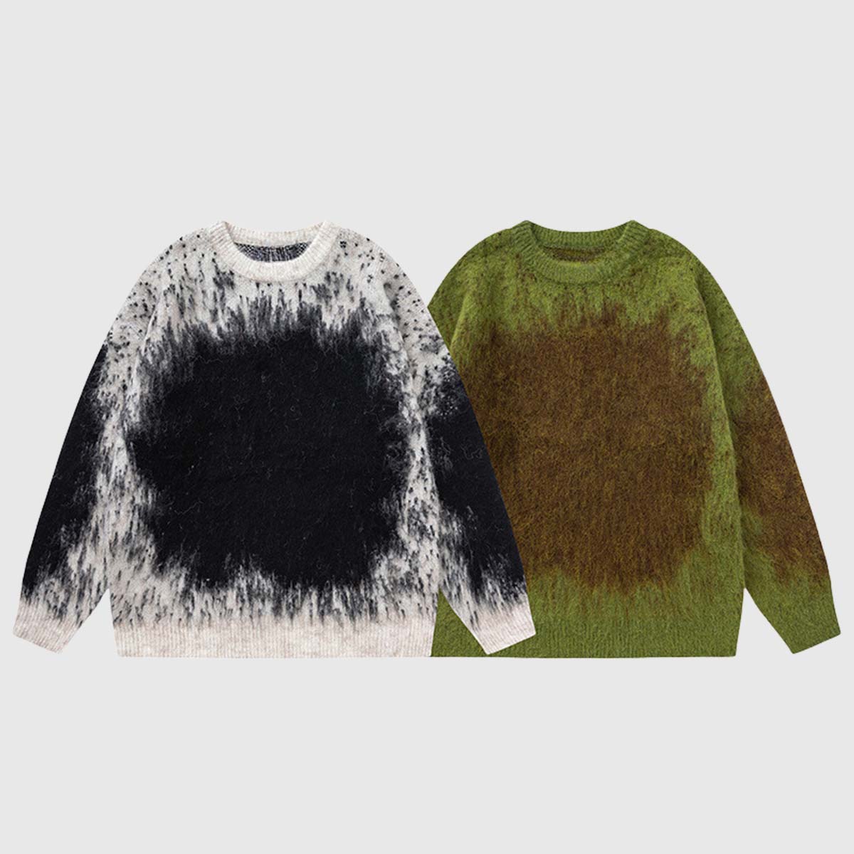 Gradient Tie-Dye Fluffy Sweater