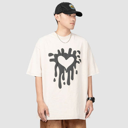 Distressed Heart Print Tee