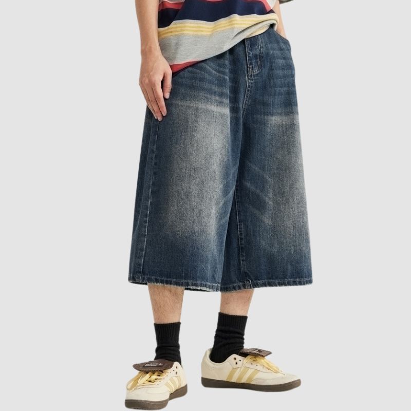 Washed Wide Leg Jorts