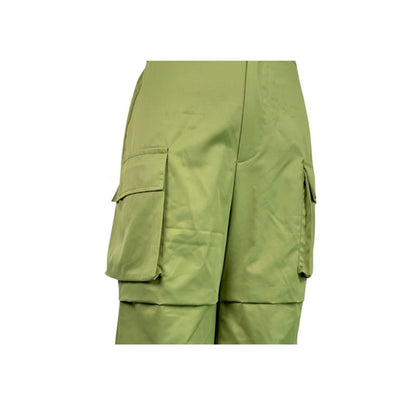 Pleated Drawstring Cargo Pants