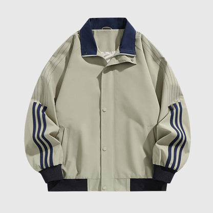 Retro Contrast Panel Bomber Jacket