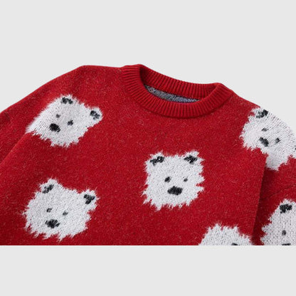 Dog Pattern Knit Sweater