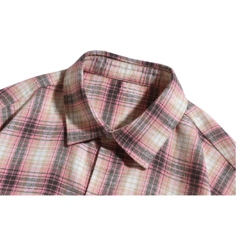 Raw Hem Plaid Shirts