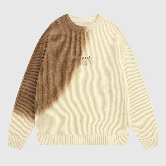 Vintage Letter Embroidered Design Pullover