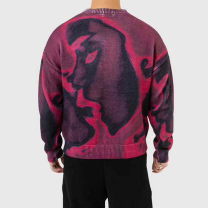 Y2K Print Knit Sweater