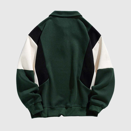 Colorblock Polo Sweatshirt