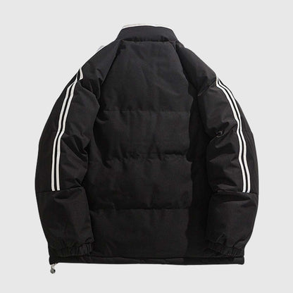 Striped Sleeve Puffer Jacket