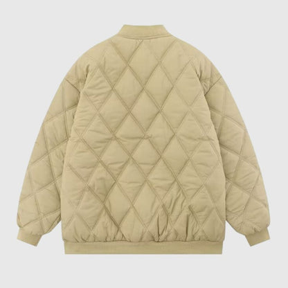 Diamond Pattern Vintage Baseball Jacket