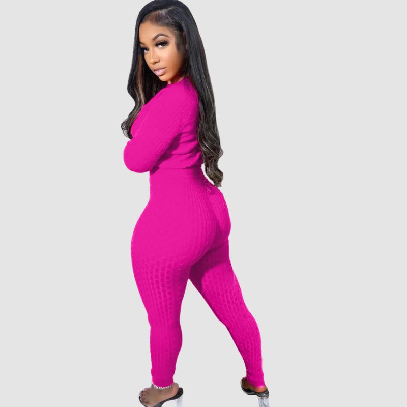 Solid Color Bodycon Sweater Set