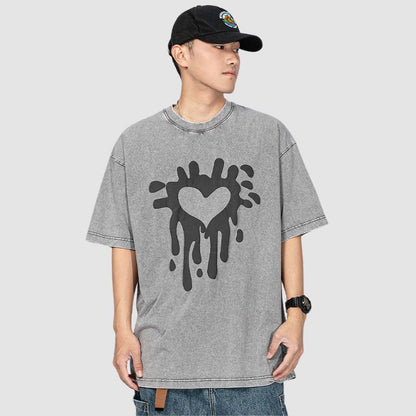 Distressed Heart Print Tee