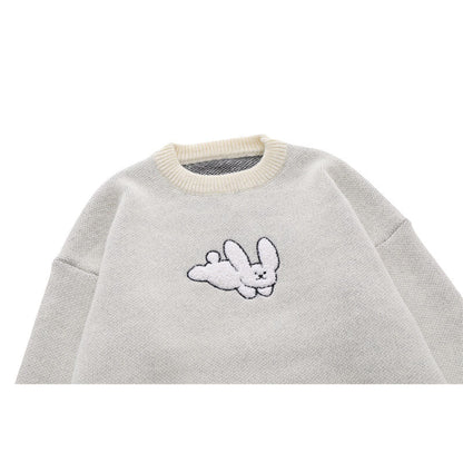 Cute Puppy Embroidered Pullover