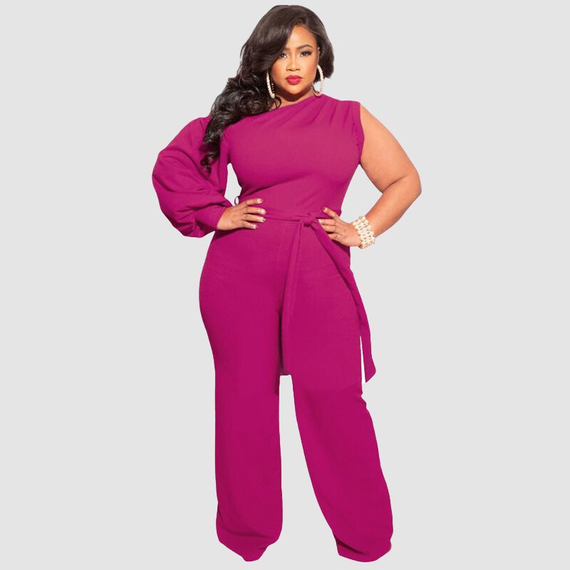 Plus Size High Waist Wide Leg Jumpsuits