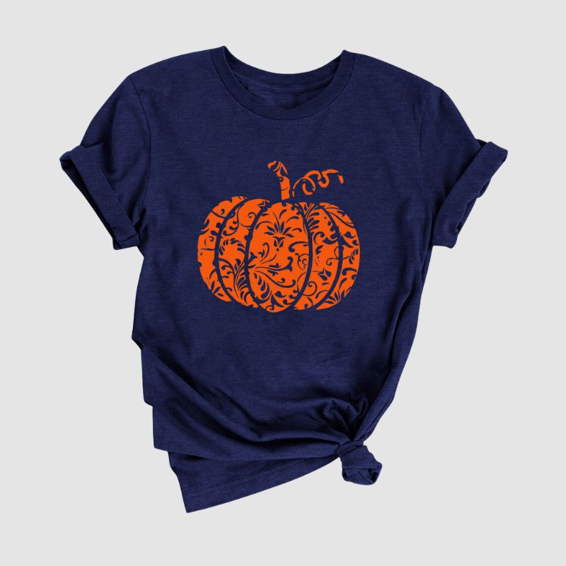 Halloween Pumpkin Pattern Printed Tee