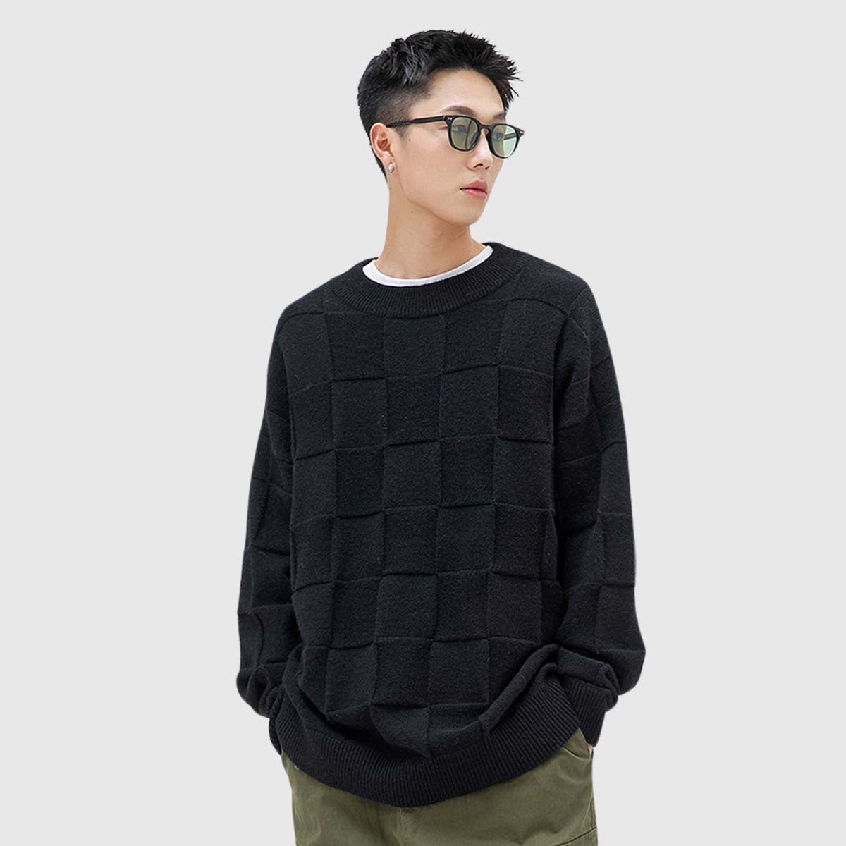 Chessboard Knit Sweater