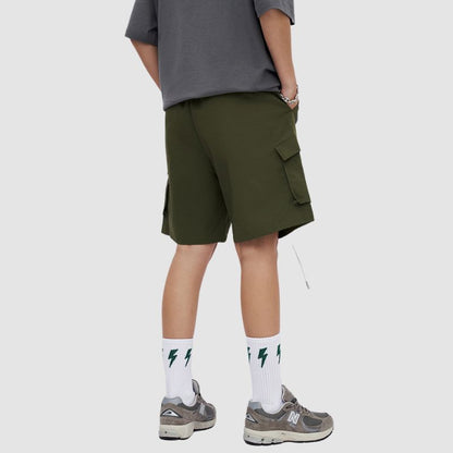 Pocket Patch Drawstring Cargo Shorts