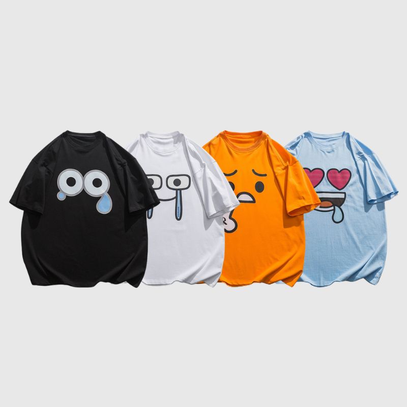 Cartoon Emoticon Printed Tee