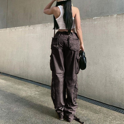 Vintage Wide Leg Cargo Pants