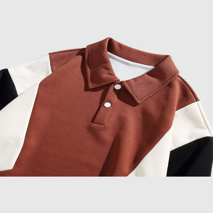 Colorblock Polo Sweatshirt