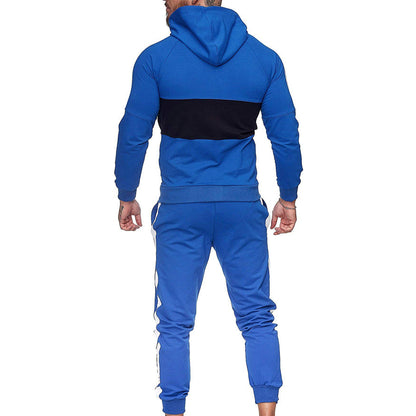 Men Fall Color Block 2 Pieces Sweatsuits