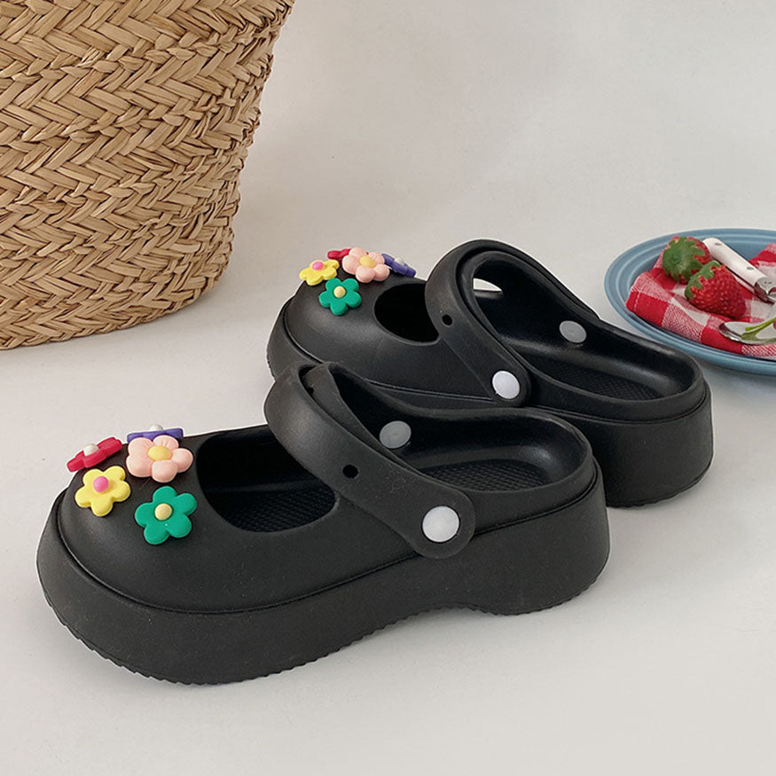 Colorful Flower Decor Beach Shoes