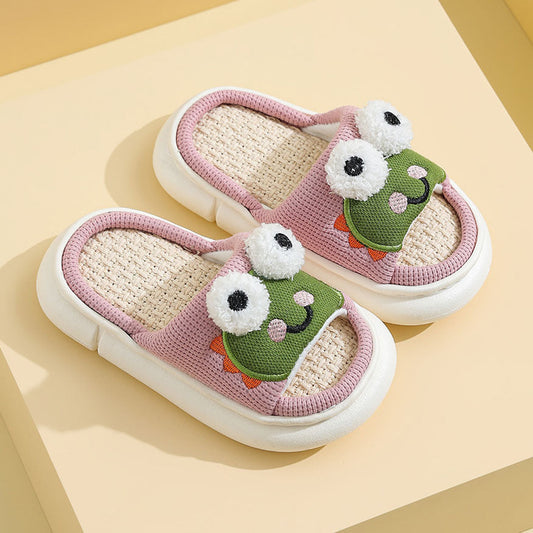 Cute Frog Pattern Kids' Slippers